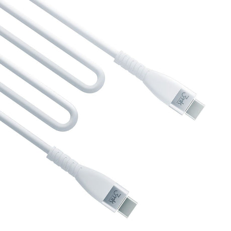 Cablu 3mk Hyper Silicone, USB-C to USB-C, 60W, 3A, 1m, Alb