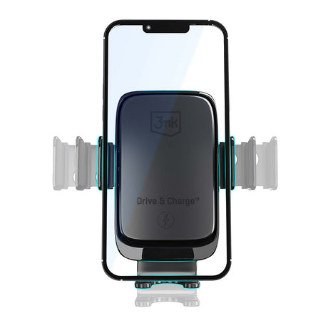 Suport 3mk with Wireless Charging Drive & Charge, for Dashboard/Windscreen/Air Vent, Automatic Adjustment, 15W, Negru