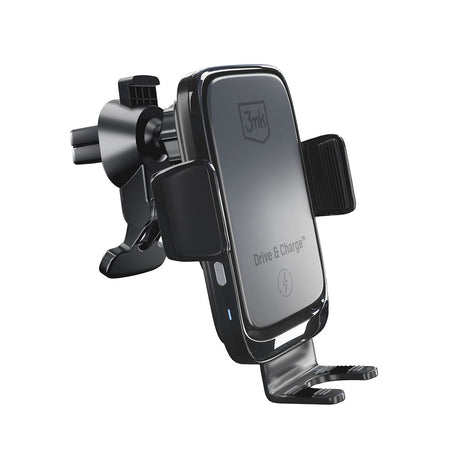 Suport 3mk with Wireless Charging Drive & Charge, for Dashboard/Windscreen/Air Vent, Automatic Adjustment, 15W, Negru