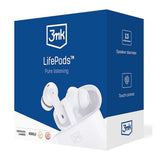 Casti 3mk Wireless Earphone LifePods, Bluetooth V5.3, ANC Technology, Touch Control, Alb
