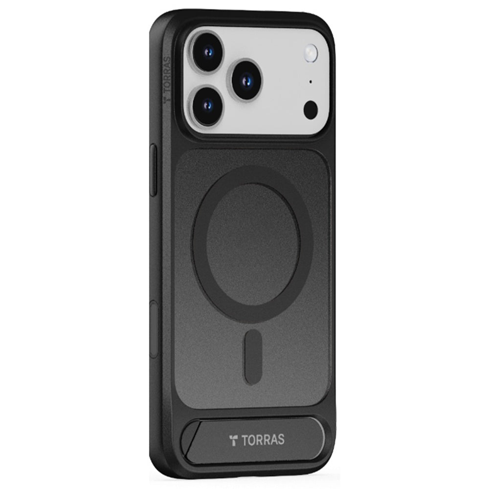 Husa de protectie Torras Pstand compatibil cu iPhone 17 Pro Max, Negru