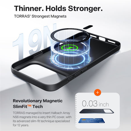 Husa de protectie Torras SlimFit MagSafe Series compatibil cu iPhone 17 Pro Max, Negru