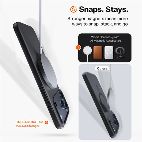 Husa de protectie Torras SlimFit MagSafe Series compatibil cu iPhone 17 Pro Max, Negru