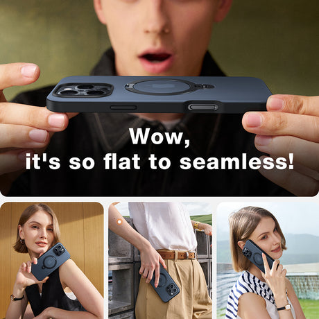 Husa de protectie Torras Ostand Spin MagSafe Series compatibil cu iPhone 17 Air, Negru