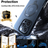 Husa de protectie Torras Ostand Spin MagSafe Series compatibil cu iPhone 17 Pro, Transparent