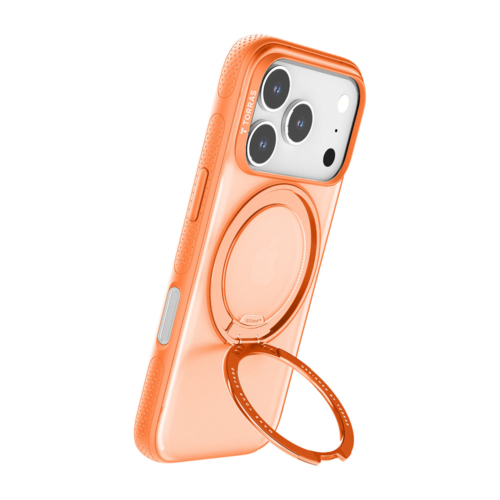 Husa de protectie Torras Ostand R Fitness Series compatibil cu iPhone 17 Pro, Portocaliu