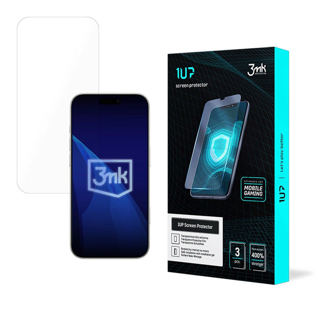 Folie de protectie 3mk 1UP (set de 3) compatibil cu iPhone 17, Transparent