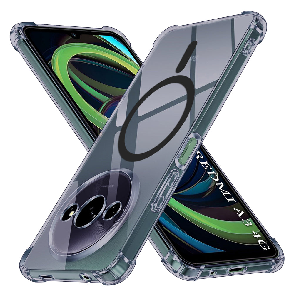 Husa de protectie Techsuit Shockproof Clear Silicone MagSafe compatibil cu Xiaomi Redmi A3 / Redmi A3x, Negru Fumuriu