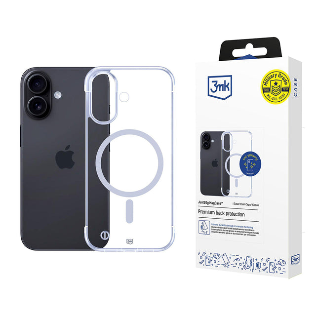 Husa de protectie 3mk Just20g MagCase compatibil cu iPhone 17, Transparent