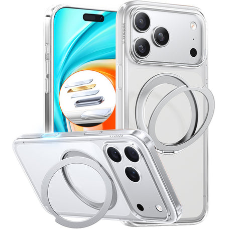 Husa de protectie Torras Ostand Pro MagSafe Series compatibil cu iPhone 17 Pro, Transparent