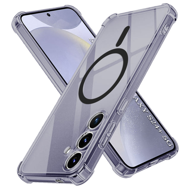 Husa de protectie Techsuit Shockproof Clear Silicone MagSafe compatibil cu Samsung Galaxy S24 Plus, Negru Fumuriu