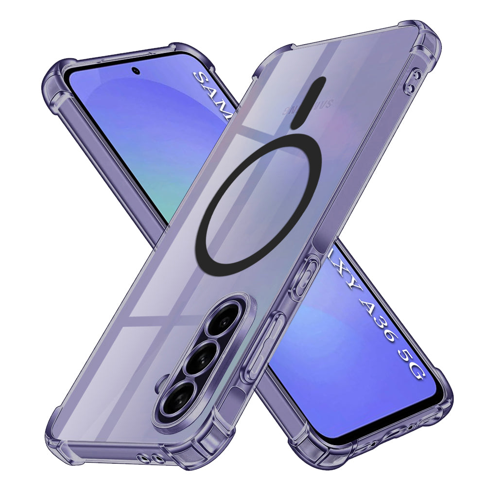 Husa de protectie Techsuit Shockproof Clear Silicone MagSafe compatibil cu Samsung Galaxy A36 5G, Negru Fumuriu