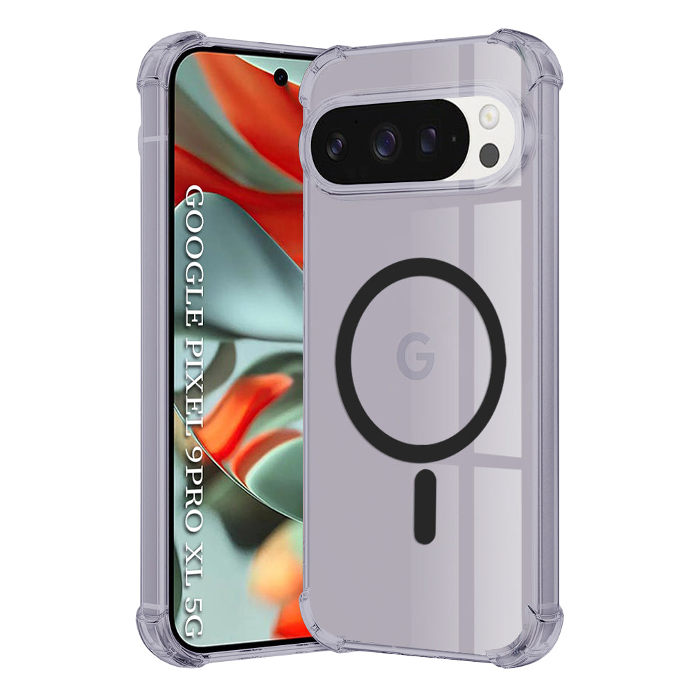 Husa de protectie Techsuit Shockproof Clear Silicone MagSafe compatibil cu Google Pixel 9 Pro XL, Negru Fumuriu