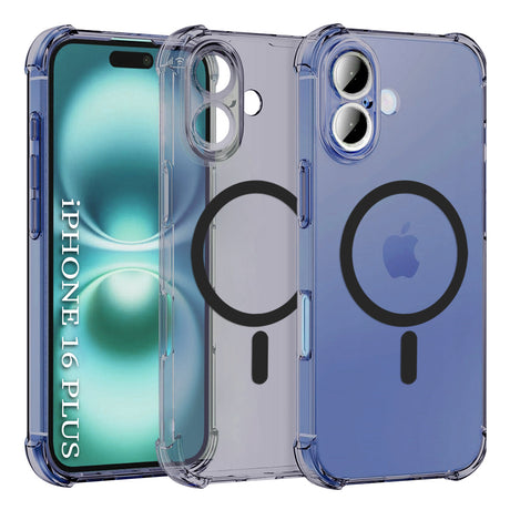 Husa de protectie Techsuit Shockproof Clear Silicone MagSafe compatibil cu iPhone 16, Negru Fumuriu