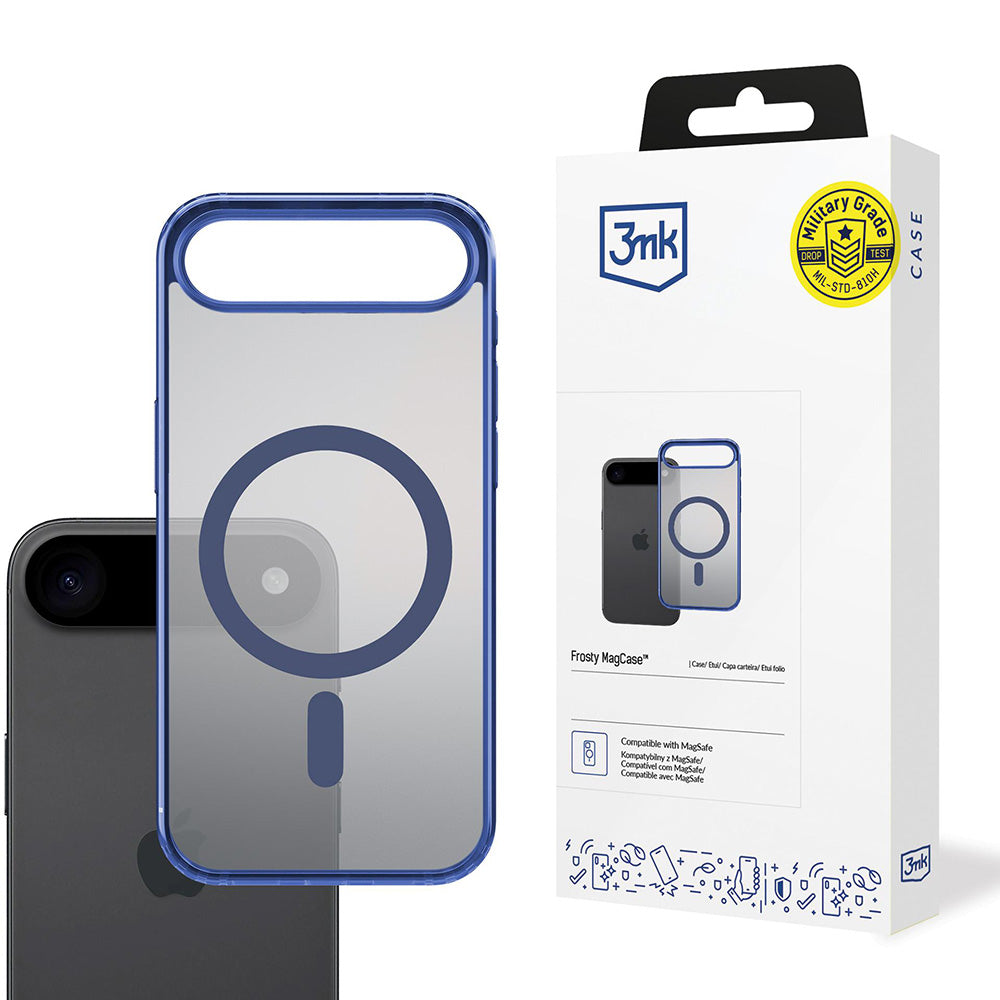 Husa de protectie 3mk Frosty MagCase compatibil cu iPhone 17 Air, Albastru