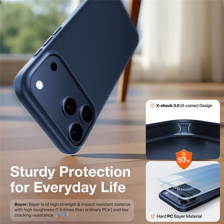 Husa de protectie Torras SlimFit MagSafe Series compatibil cu iPhone 17 Pro, Transparent