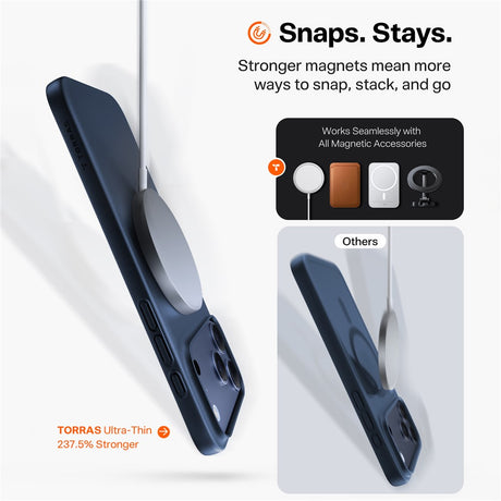 Husa de protectie Torras SlimFit MagSafe Series compatibil cu iPhone 17 Pro, Transparent