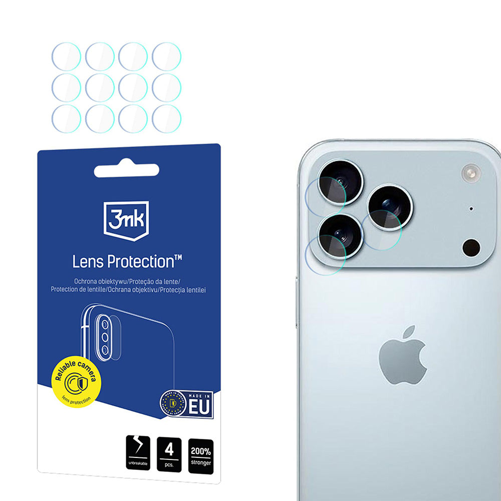 Folie de protectie 3mk Lens Protection (set de 4) compatibil cu iPhone 17 Pro, Transparent