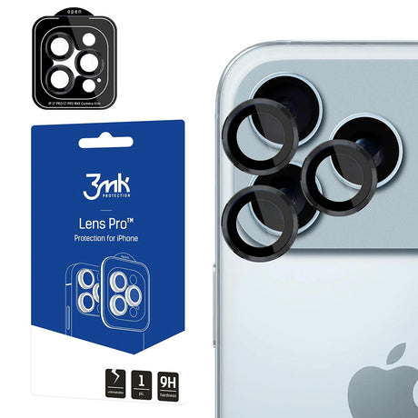 Folie de protectie 3mk Lens Protection Pro compatibil cu iPhone 17 Pro / iPhone 17 Pro Max, Negru