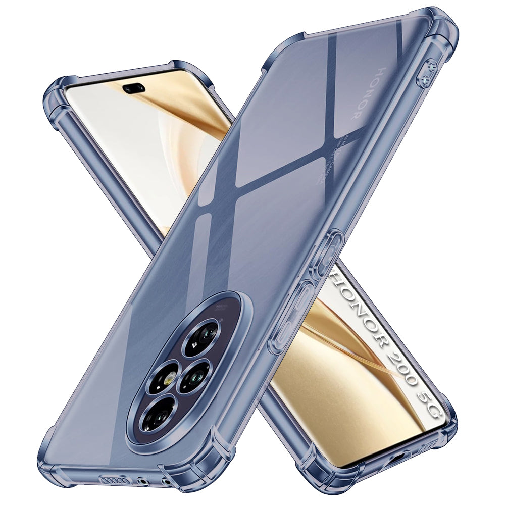 Husa de protectie Techsuit Shockproof Clear Silicone compatibil cu Honor 200, Gri Fumuriu