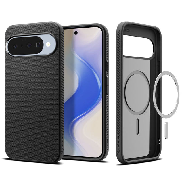Husa de protectie Spigen Liquid Air cu inel magnetic (ACS09695) compatibil cu Google Pixel 10 / 10 Pro, Negru Mat