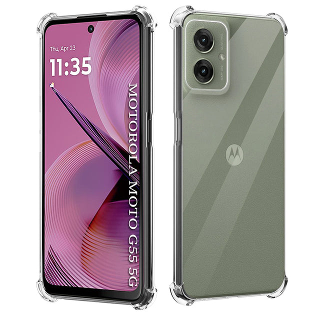 Husa de protectie Techsuit Shockproof Clear Silicone compatibil cu Motorola Moto G55, Transparent