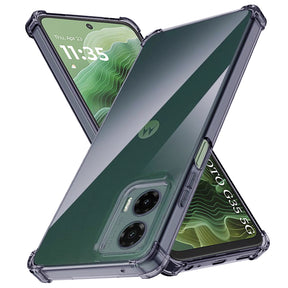 Husa de protectie Techsuit Shockproof Clear Silicone compatibil cu Motorola Moto G35, Negru Fumuriu