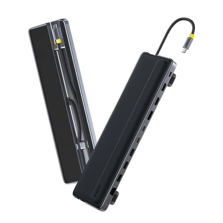 Hub/Dock Baseus Docking Station EliteJoy EH3 (B0114200), USB-C to 2x HDMI, DP, 3x Type-C, 3x USB, SD/TF, RJ45, 10Gbps, Gri Spatial