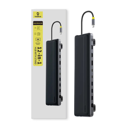 Hub/Dock Baseus Docking Station EliteJoy EH3 (B0114200), USB-C to 2x HDMI, DP, 3x Type-C, 3x USB, SD/TF, RJ45, 10Gbps, Gri Spatial