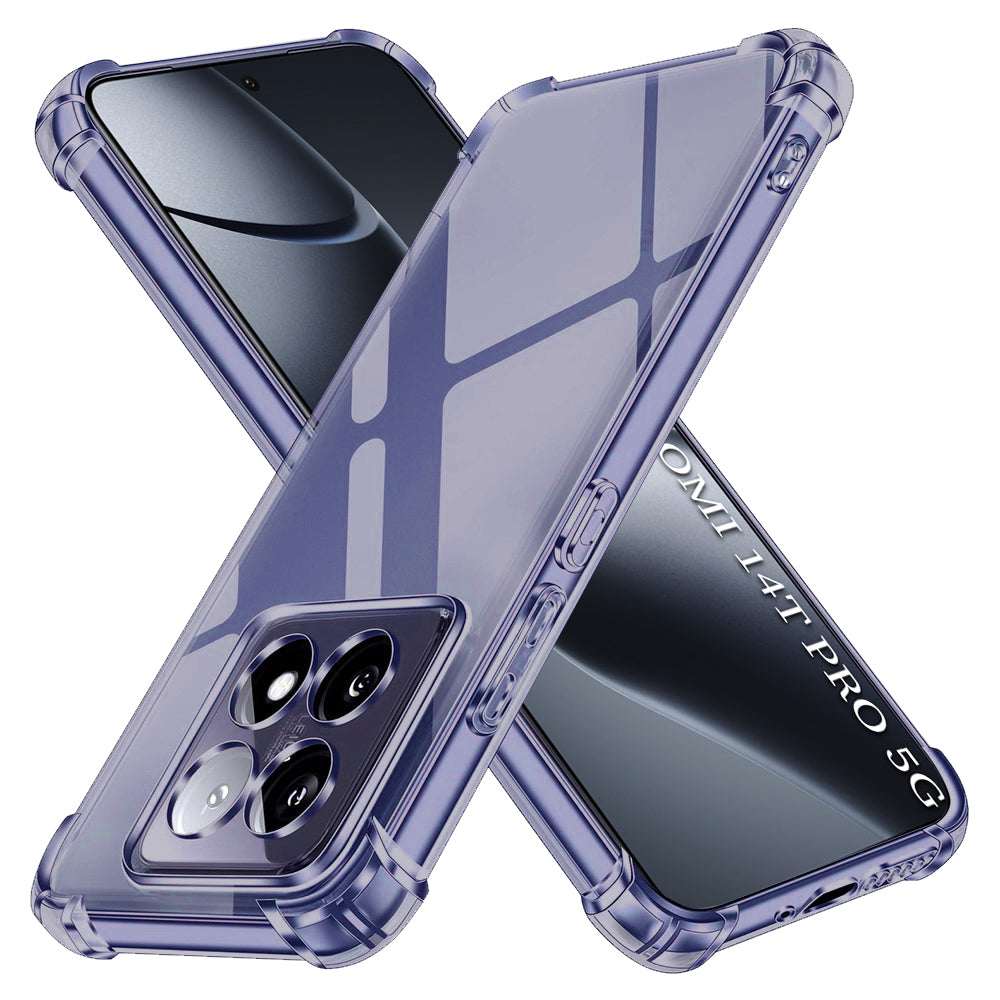 Husa de protectie Techsuit Shockproof Clear Silicone compatibil cu Xiaomi 14T Pro, Negru Fumuriu