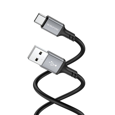Cablu Borofone (BX83), USB to Type-C, Silicone, Universal, 3A, 1m, Negru