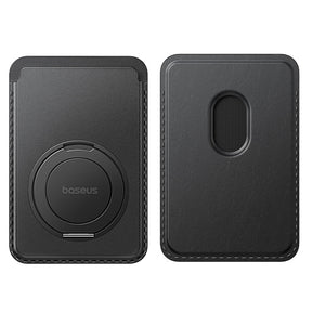 Suport Baseus Magnetic Wallet Stand MagPro 3 (P70385000123-00), Up to 3 Cards, 360° Stand Rotation, RFID-Blocking, Negru Cosmic