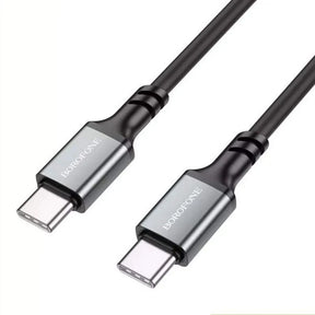 Cablu Borofone (BX83), Type-C to Type-C, Silicone, Universal, 60W, 1m, Negru