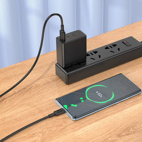 Cablu Borofone Feliz Series (BX111), USB to Type-C, PVC, Universal, 60W, 3A, 1m, Negru