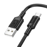 Cablu Borofone Feliz Series (BX111), USB to Type-C, PVC, Universal, 60W, 3A, 1m, Negru