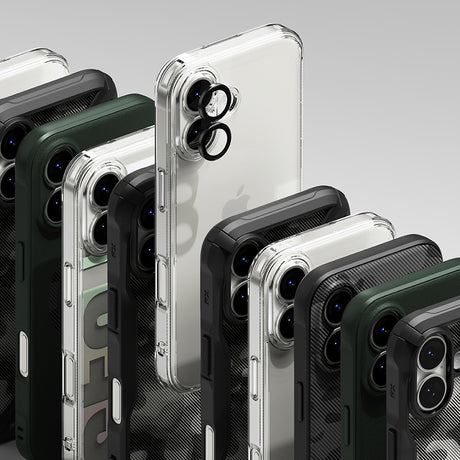 Folie de protectie Ringke Camera Lens Frame Glass (set de 2) compatibil cu iPhone 17, Negru