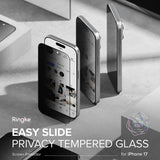 Folie de protectie Ringke Easy Slide Privacy Tempered Glass (set de 2) compatibil cu iPhone 17, Negru