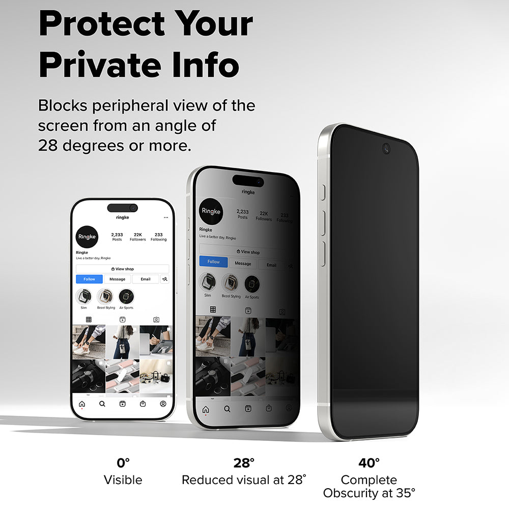 Folie de protectie Ringke Easy Slide Privacy Tempered Glass (set de 2) compatibil cu iPhone 17, Negru