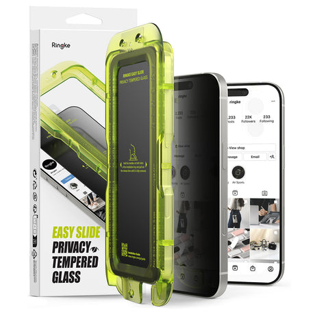 Folie de protectie Ringke Easy Slide Privacy Tempered Glass (set de 2) compatibil cu iPhone 17 Air, Negru