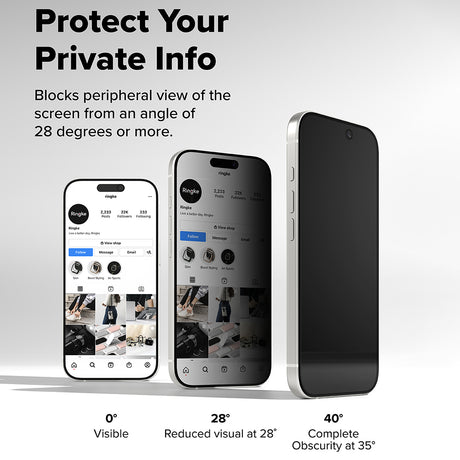 Folie de protectie Ringke Easy Slide Privacy Tempered Glass (set de 2) compatibil cu iPhone 17 Air, Negru