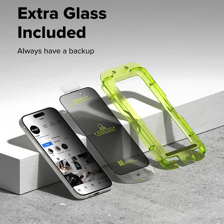 Folie de protectie Ringke Easy Slide Privacy Tempered Glass (set de 2) compatibil cu iPhone 17 Air, Negru