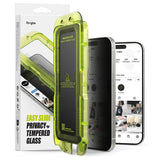 Folie de protectie Ringke Easy Slide Privacy Tempered Glass (set de 2) compatibil cu iPhone 17 Pro, Negru