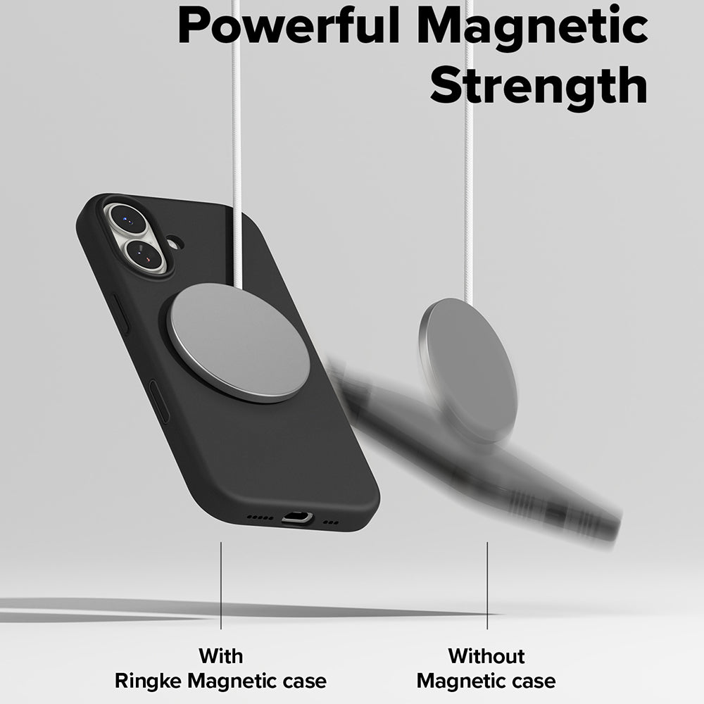 Husa de protectie Ringke Silicone Magnetic MagSafe compatibil cu iPhone 17, Negru