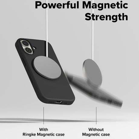 Husa de protectie Ringke Silicone Magnetic MagSafe compatibil cu iPhone 17, Negru