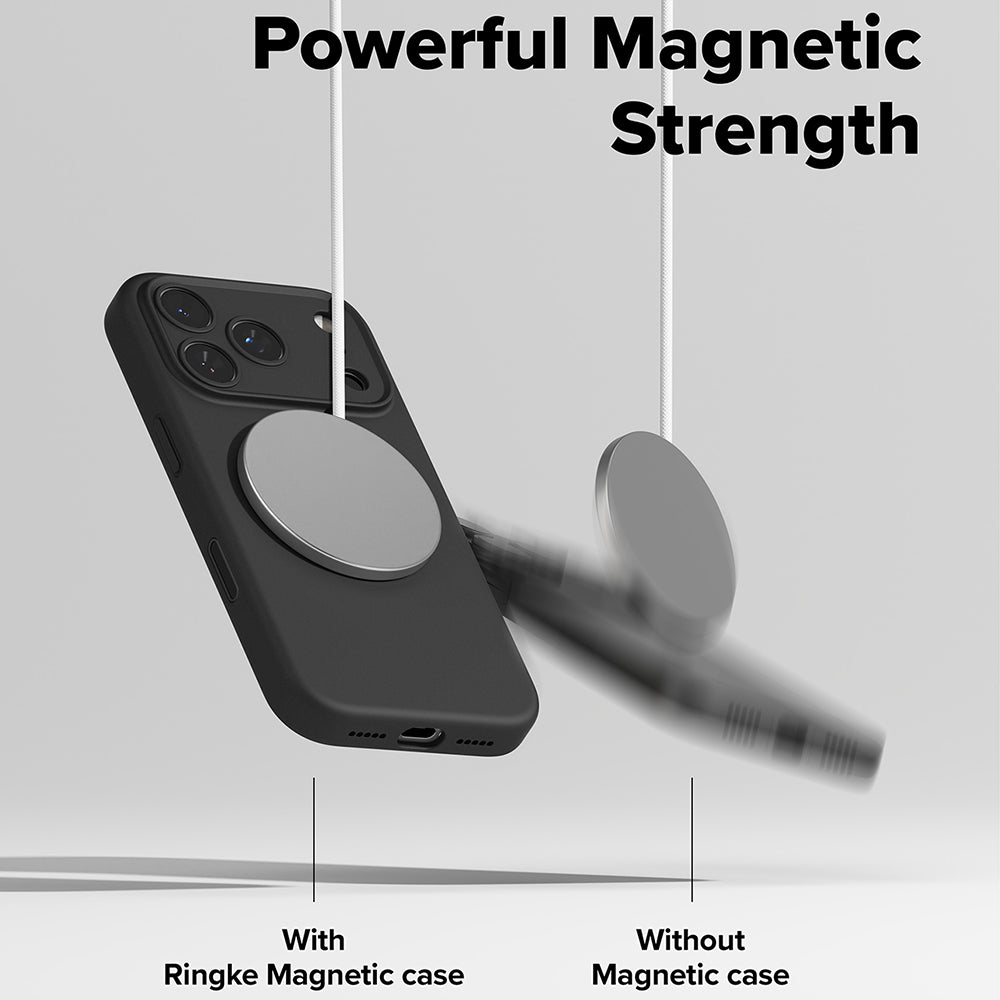 Husa de protectie Ringke Silicone Magnetic MagSafe compatibil cu iPhone 17 Pro, Negru