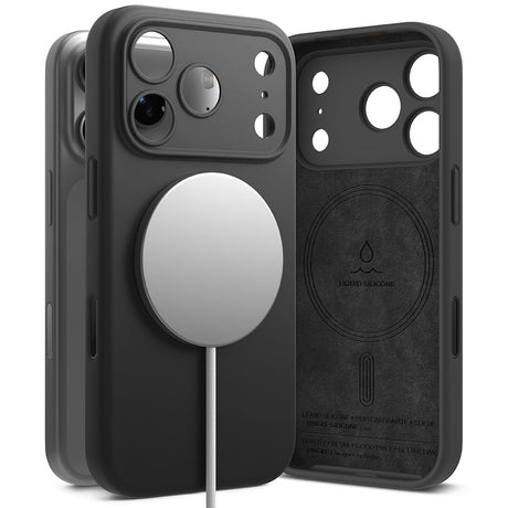 Husa de protectie Ringke Silicone Magnetic MagSafe compatibil cu iPhone 17 Pro Max, Negru