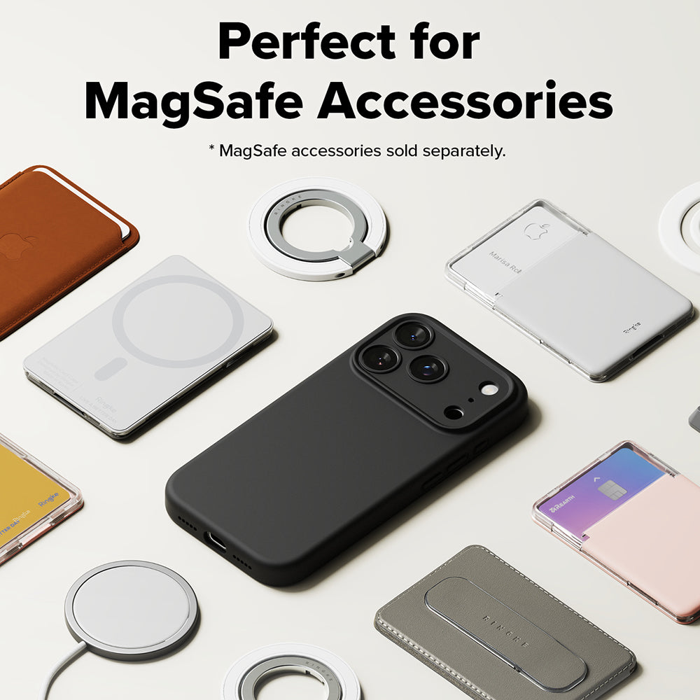 Husa de protectie Ringke Silicone Magnetic MagSafe compatibil cu iPhone 17 Pro Max, Negru