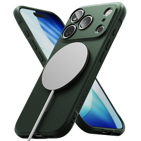 Husa de protectie Ringke Onyx MagSafe compatibil cu iPhone 17 Pro, Verde Inchis