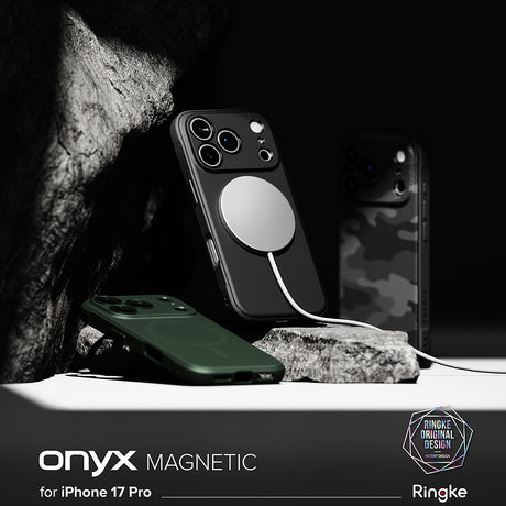 Husa de protectie Ringke Onyx MagSafe compatibil cu iPhone 17 Pro, Negru