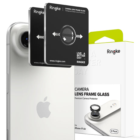 Folie de protectie Ringke Camera Lens Frame Glass (set de 2) compatibil cu iPhone 17 Air, Negru